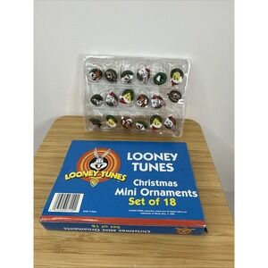 New 1999 Looney Tunes Mini Ornaments Christmas Tree Set of 18 Bugs Tweety Taz